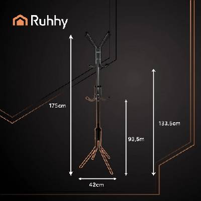 Ruhhy 26362 Stojanový věšák 175 x 42 cm černý – Hledejceny.cz