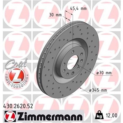ZIMMERMANN Brzdový kotúč 430262052