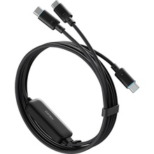 Cuktech CKC2C615GLBK – Type-C na 2x Type-C rychlé nabíjení 140 W 6 A 480 Mb/s 1,5m černý