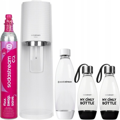 SodaStream Terra bílý + 3 lahve + bombička + 6 nápojů – Hledejceny.cz