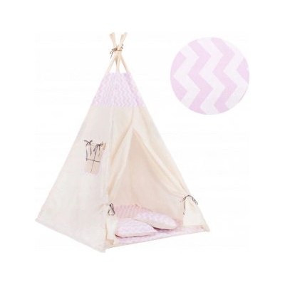 SPRINGOS TIP17-XG Teepee stan pro děti Růžový Zigzag