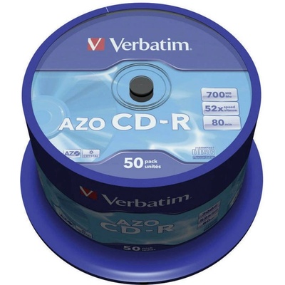 Verbatim CD-R 700MB 52x, Super AZO, spindle, 50ks (43343)