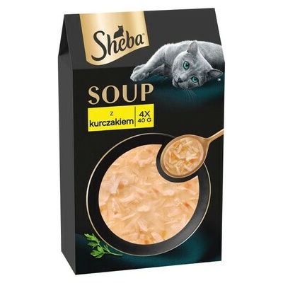SHEBA Soup s kuracím mäsom 4 x doplnková mokrá strava 40 g