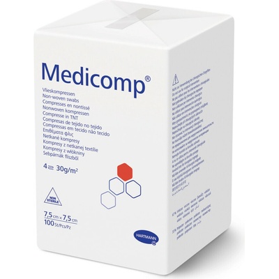 Medicomp kompresy nesterilní 7,5 x 7,5 cm 4 vrstvý,100 ks