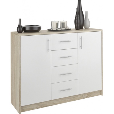 Framire Komoda pod televizi s šuplíky a skříňkami Sonoma Mix 110 x 35 x 85 cm Modern U1