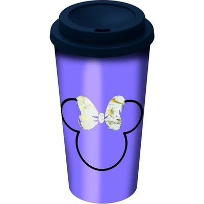 STOR Plastový termo pohár s vrchnákom MINNIE MOUSE Pink 01049 52 ml
