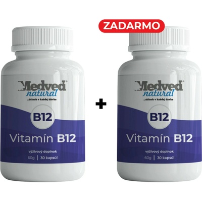 Medveď natural 1+1 Vitamín B12 30 kapsúl