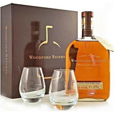 Woodford Reserve 43,2% 0,7 l (dárkové balení 2 sklenice)