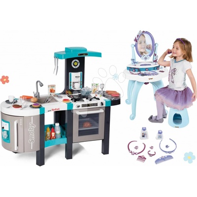 Smoby kuchynka elektronická Tefal French Touch Bubble a kozmetický stolík 2v1 Frozen 311206-7