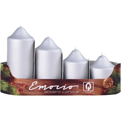 Emocio adventní stupně 4ks prům.50mm exclusive mat. stříbrné