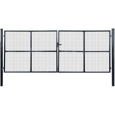 OMAXI Pletivá zahradní branka pozinkovaná ocel 400 x 150 cm šedá 624141
