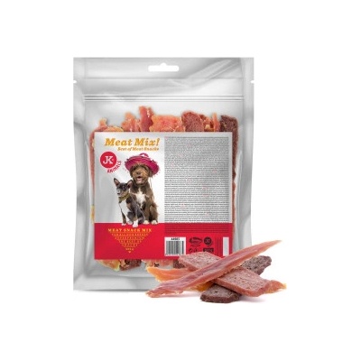 JK ANIMALS Meat Snack Mix sušené kuřecí a kachní maso jehněčí a králičí filety 500 g