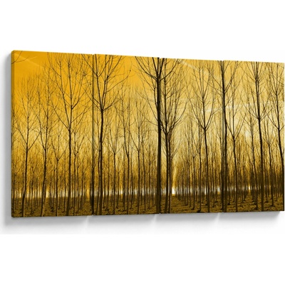 Obraz lesa při západu slunce, Čtyřdílný 160x80 cm