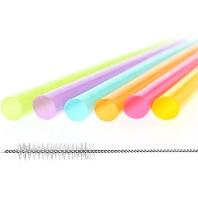 GoDan Plastová brčka Fluor mix 17 ks