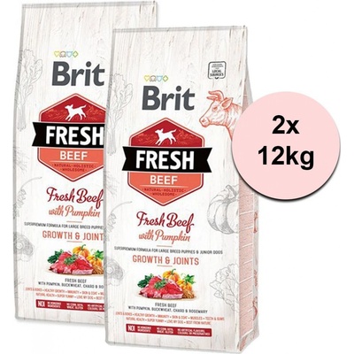 Brit Fresh Beef with Pumpkin Puppy Large 2 x 12 kg