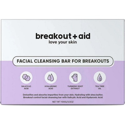 Breakout+aid Čisticí mýdlo na problematickou pleť s kyselinou salicylovou 100 g