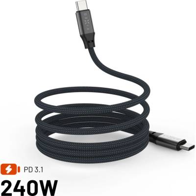 Fixed FIXDBP-CC12-GR) USB-C/USB-C, PD 3.1, 240W, 1,2m, sivý