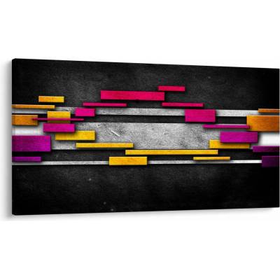 Obraz farebné abstrakcie na čiernom pozadí, jednodielne 120x70 cm