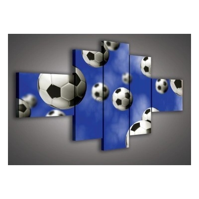 Obraz na plátne viacdielny - OB3372 - Futbalové lopty 210cm x 100cm - S4C