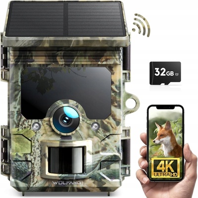 Wolfang Solární kamera pro divokou přírodu, 4K, 46 MP