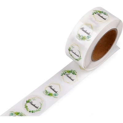 Samolepky Handmade malé bílá zelená