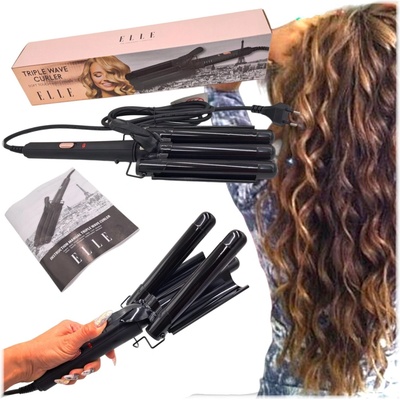 ELLE Triple Wave Curler černá