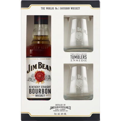 Jim Beam 40% 0,7 l (dárkové balení 2 sklenice)