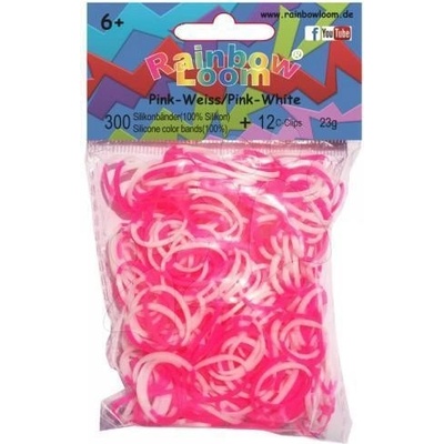 RAINBOW LOOM Original gumičky 300 kusov ružovo biele