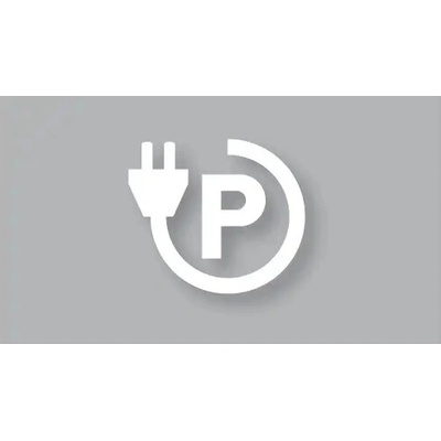 Předformované dopr. značení pro elektromobily ''Parkování'' – termoplast, bílá, 700×800mm, bal 2 ks