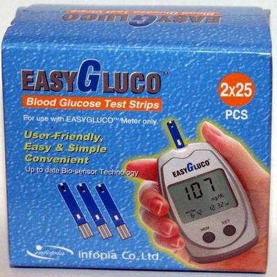 EasyGluco Testovacie prúžky pre glukomer 50 ks