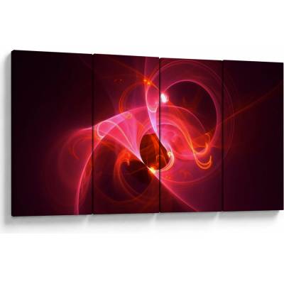 Moderní obraz růžové abstrakce, Čtyřdílný 160x80 cm