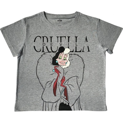EPlus Dámske tričko 101 Dalmatíncov Cruella sivé