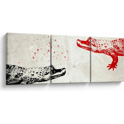Obraz - Krokodíly, trojdielne 120x40 cm