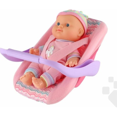 Teddies miminko 20 cm plast v nosítku autosedačce