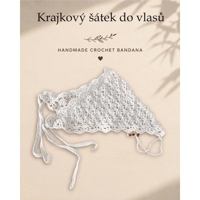 Maliso šátek do vlasů bandana z přírodní bavlny bílá
