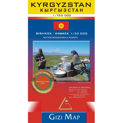 Kyrgyzstan 1:750t mapa Bishkek 1:30t plán města GIZI