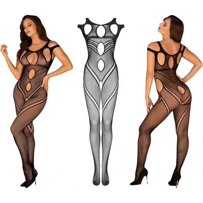 Obsessive Jedinečné body G322 bodystocking - černá