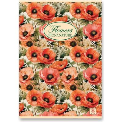 PIGNA Sešit Nature Flowers A4 šitý linka