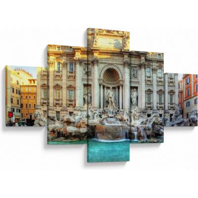 Obraz - Fontána di Trevi, päťdielne 125x70 cm