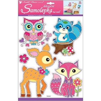 Dětské samolepky na zeď zvířátka s hologramovou konturou 10223 Pokojová samolepicí dekorace pro děti Room Decor (42 x 28 cm) – Hledejceny.cz