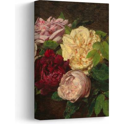 Obraz - Henri Fantin-Latour, Roses de Nice on a Table, reprodukcia, jednodielny 20x30 cm