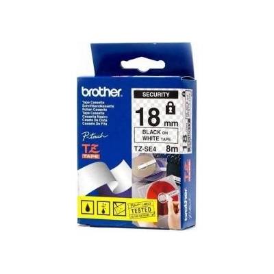 Brother TZ-SE4, bílá / černá - security tape originální