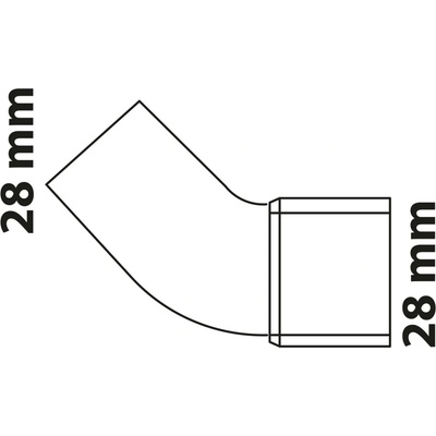 Kirchhoff ohyb 45° 28 mm 1 pouzdro polotovar