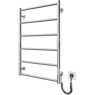 Mario-Radiators Kúpeľňový rebríkový radiátor CLASSIC 110 W/230 V 81x52 cm nerezová oceľ, lesklý chróm, pravé prevedenie 2.3.0703.10.P