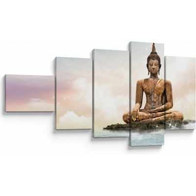 Obraz - Buddha dohlížející na zemi, pětidílný 110x60 cm