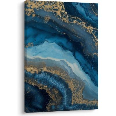 Obraz - Modrá mramorová abstrakcia, jednodielny 50x70 cm