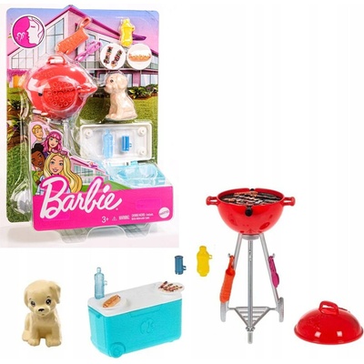 Mattel Barbie mini herní set s mazlíčkem grilování GRG76