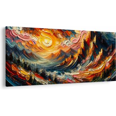 Obraz - Hory zalité slnkom, jednodielne 250x125 cm