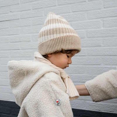 Lodger Čepice Stripe Merino Beige