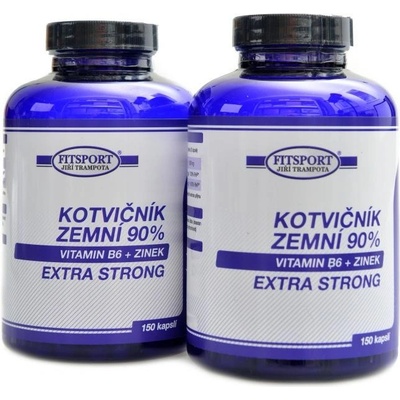 FitSport Nutrition Kotvičník zemní 90% + B6 + Zinek 300 kapslí